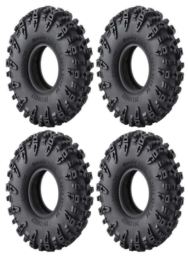 Zolikar 4PCS 1.1 Tires 64MM RC Soft Rubber 1.0" Wheel Tires for 1/18 1/24 RC Crawler TRX4M SCX24 Upgrade(A) - Image 1